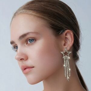 No Boundaries Silver Star Drop Earrings